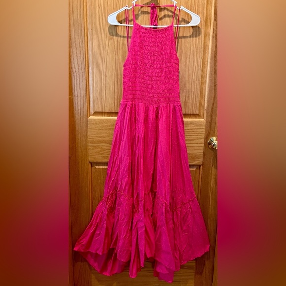 NWT KOKO & MASON Tiered Maxi Dress in Fuchsia in Size Large - Picture 1 of 16